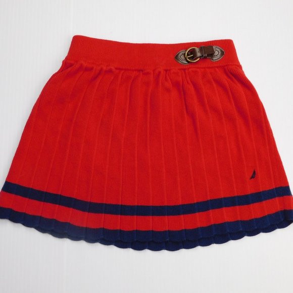 Nautica Girls 3T Red Blue knit kilt like Skirt - Picture 4 of 8